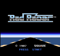 Rad Racer title screen for NES